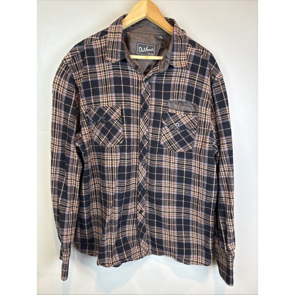 DaVinci Men's Flannel‎ Shirt Size XXL Plaid